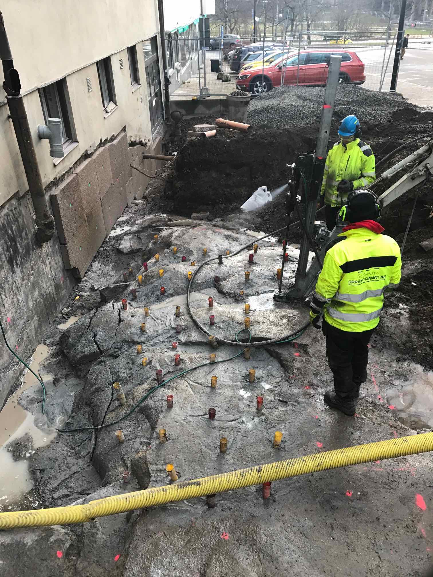 Försiktig sprängning i stadsmiljö